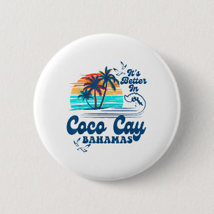 Coco Cay Bahamas Beach Sommerurlaub Vintager 80er Button