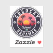Coco Cay Bahamas Retro Sunset Souvenirs 60er Aufkleber (Blatt)
