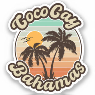 Coco Cay Bahamas Retro Sunset Souvenirs 60er Aufkleber