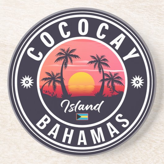 Coco Cay Bahamas Retro Sunset Souvenirs 60er Getränkeuntersetzer (Vorne)