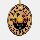 Coco Cay Bahamas Retro Sunset Souvenirs 60er Keramik Ornament (Rechts)