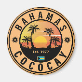 Coco Cay Bahamas Retro Sunset Souvenirs 60er Magnet (Vorne)