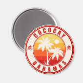 Coco Cay Bahamas Retro Sunset Souvenirs 60er Magnet (Vorderseite/Rückseite)
