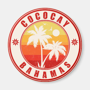 Coco Cay Bahamas Retro Sunset Souvenirs 60er Magnet