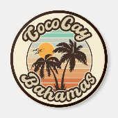 Coco Cay Bahamas Retro Sunset Souvenirs 60er Magnet (Vorne)