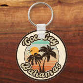 Coco Cay Bahamas Retro Sunset Souvenirs 60er Schlüsselanhänger (Rückseite)