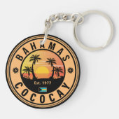 Coco Cay Bahamas Retro Sunset Souvenirs 60er Schlüsselanhänger (Rückseite)