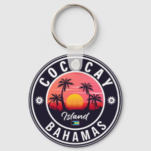 Coco Cay Bahamas Retro Sunset Souvenirs 80er Schlüsselanhänger