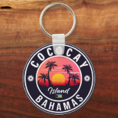 Coco Cay Bahamas Retro Sunset Souvenirs 80er Schlüsselanhänger (Rückseite)