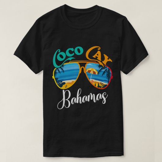 Coco Cay Bahamas Vacation Sonnenbrille Palm Trees T-Shirt (Design vorne)