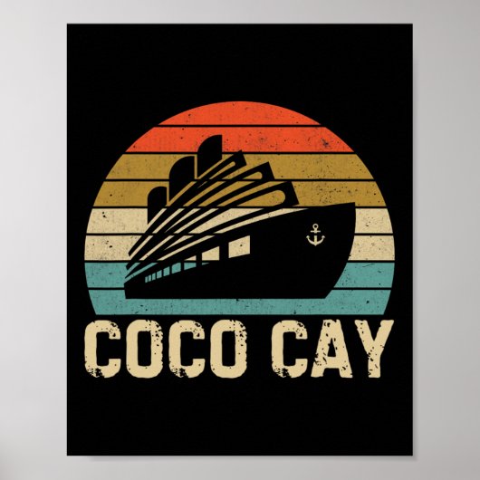 Coco Cay Byhamas Vintage Retro Souvenirs  Poster (Vorne)