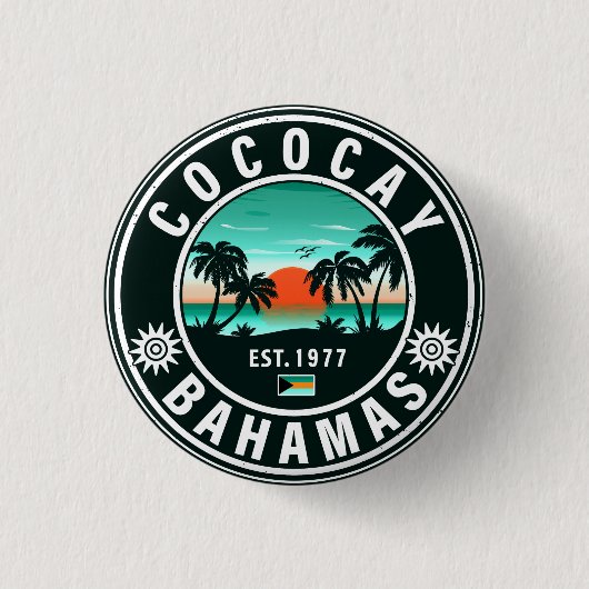 Coco Cay Island Bahamas Vintag Souvenirs 80er Button (Vorderseite)