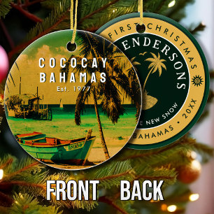 Coco Cay Island Bahamas Vintag Souvenirs 80er Keramik Ornament
