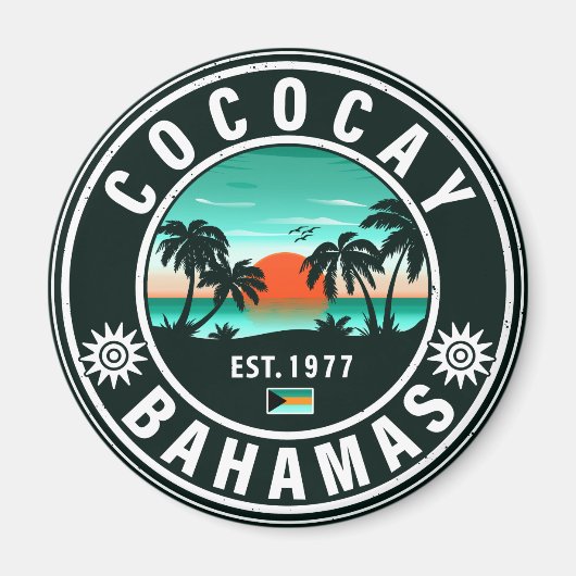 Coco Cay Island Bahamas Vintag Souvenirs 80er Magnet (Vorne)