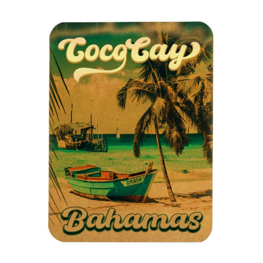 Coco Cay Island Bahamas Vintag Souvenirs 80er Magnet (Vertikal)