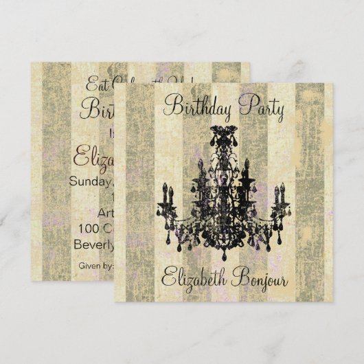 Coco Chandelier ~ Einladung (Vorne/Hinten)