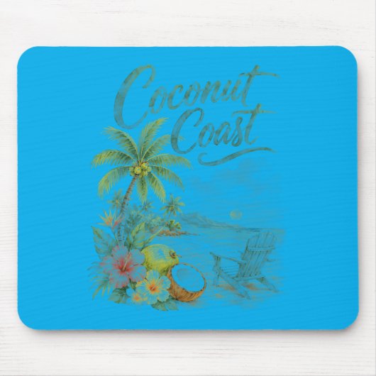 Coco Coast Tropischer Strandstuhl Wasserfarbe Mousepad (Vorne)