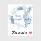 Coco das Kaninchen Sticker „Ich glaube an mich sel (Blatt)