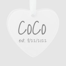 CoCo etablierte Datum Personalisiert Acryl Ornament