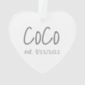 CoCo etablierte Datum Personalisiert Acryl Ornament (Rückseite)