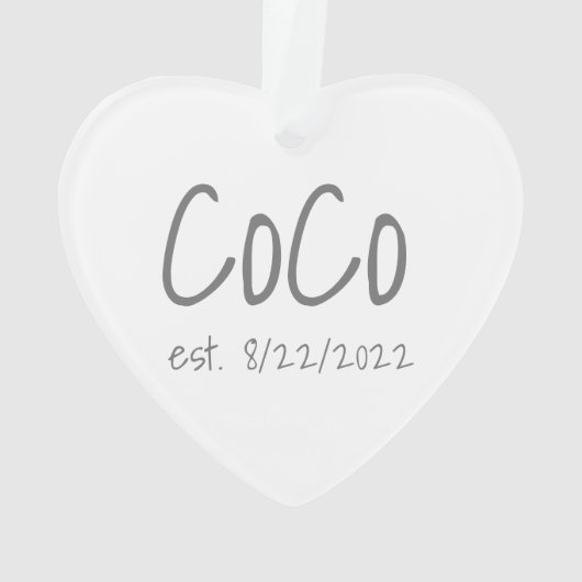 CoCo etablierte Datum Personalisiert Acryl Ornament (Rückseite)