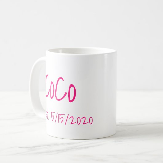 CoCo etablierte Tasse des Kaffeedatums (Vorderseite Links)