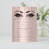 Coco Event Tropfens Rose Eyelash Formal Confetti Einladung (Stehend Vorderseite)