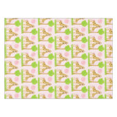 Coco-Giraffe und Baby-Rosa-Baumwolltischdecke Tischdecke (Vorderseite (Horizontal))