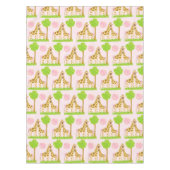 Coco-Giraffe und Baby-Rosa-Baumwolltischdecke Tischdecke (Vorderseite)