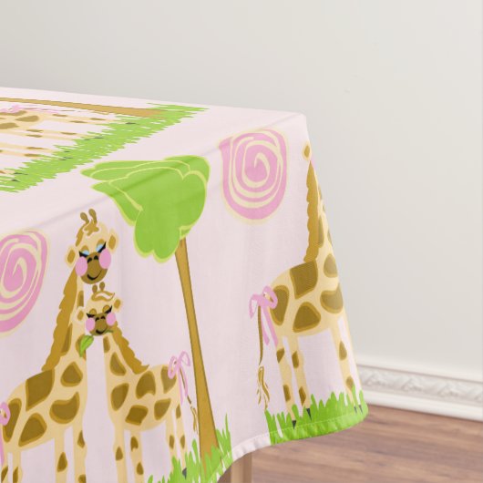Coco-Giraffe und Baby-Rosa-Baumwolltischdecke Tischdecke (Beispiel)