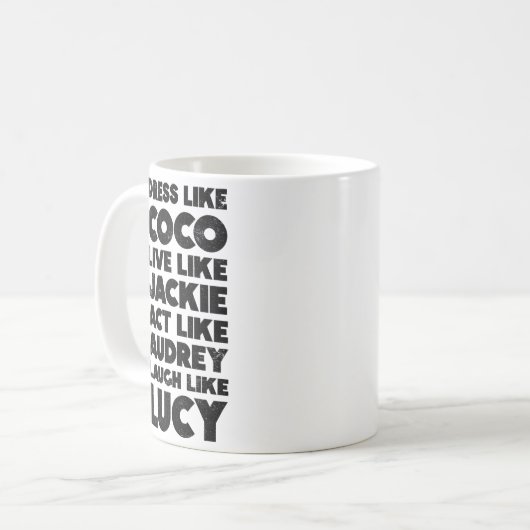Coco Jackie Audrey Lucky Kaffeetasse (Vorderseite Links)
