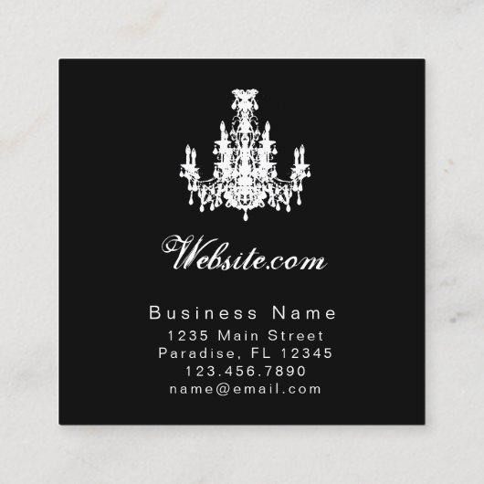 COCO Kronleuchter / PAPER & SHAPE OPTIONEN - Quadratische Visitenkarte (Rückseite)