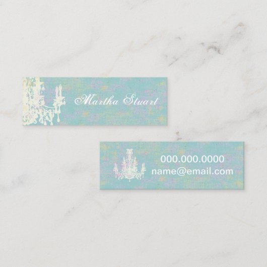 Coco-Leuchter - ÄNDERN Sie FARBE/EI-MUSCHEL-PAPIER Mini Visitenkarte (Vorne/Hinten)