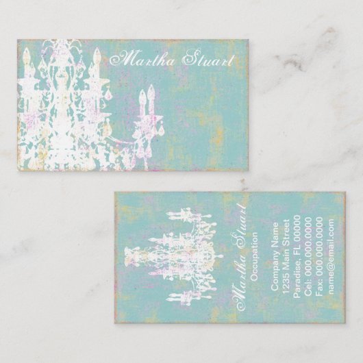 Coco-Leuchter FARBE/PAPIER/FORM-WAHLEN - Visitenkarte (Vorne/Hinten)