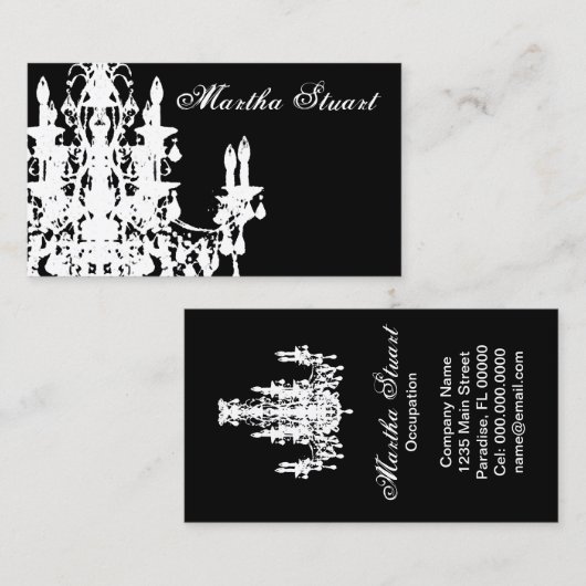 Coco-Leuchter FARBE/PAPIER/FORM-WAHLEN - Visitenkarte (Vorne/Hinten)