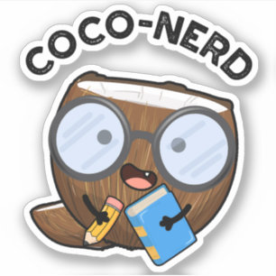 Coco-Nerd Funny Fruit Coconut Pun Aufkleber