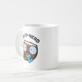 Coco-Nerd Funny Fruit Coconut Pun Kaffeetasse (Vorderseite Links)