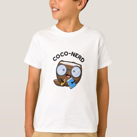 Coco-Nerd Funny Fruit Coconut Pun T-Shirt (Vorderseite)