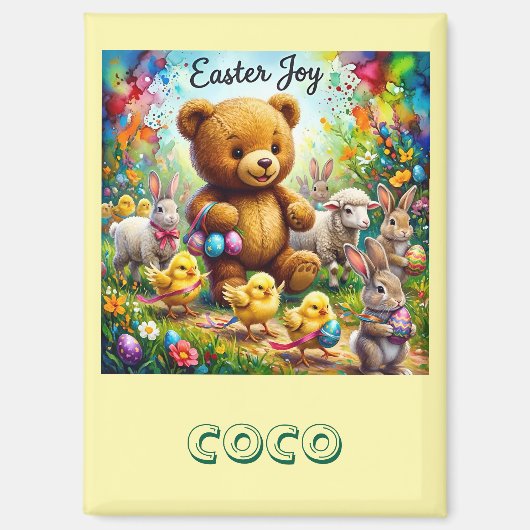 COCO ~ OSTER-TEDDYBÄR Osterküken ~ Magnet (Vorderseite)