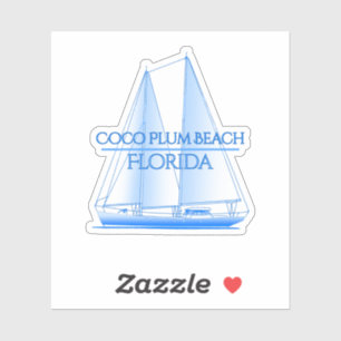 Coco Plum Beach Coastal Nautical Segelschiff Aufkleber