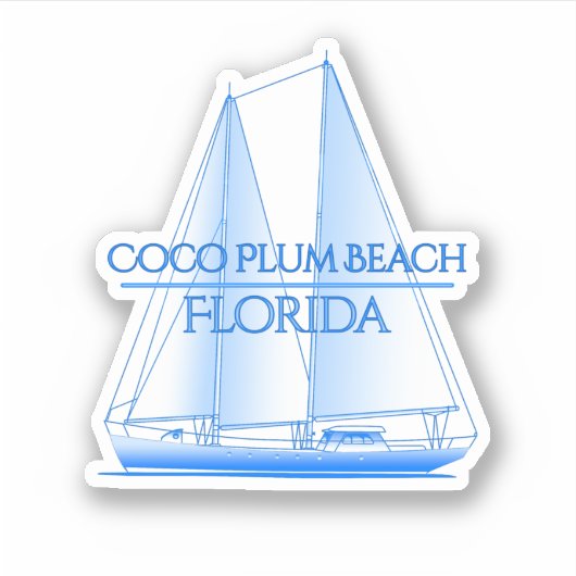 Coco Plum Beach Coastal Nautical Segelschiff Aufkleber (Vorderseite)