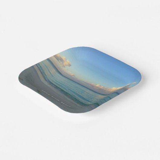 Coco Plum Beach Exuma Bahamas Pappteller (Gewinkelt)