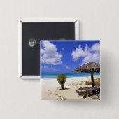Coco Point Beach, Barbuda, Antigua Button (Vorne & Hinten)