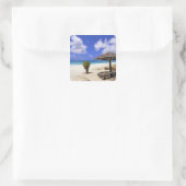 Coco Point Beach, Barbuda, Antigua Quadratischer Aufkleber (Tasche)