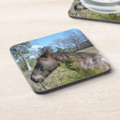 Coco und Creme: farbiges Pferd Untersetzer (Linke Seite)