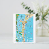 Cocoa Beach City Florida Küste Linie Karte Geschen (Stehend Vorderseite)