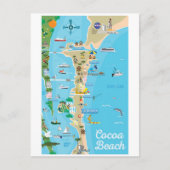 Cocoa Beach City Florida Küste Linie Karte Geschen (Vorderseite)