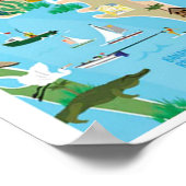 Cocoa Beach City Florida Küste Linie Karte Geschen Poster (Ecke)