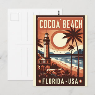 Cocoa Beach City Florida Küsten Geschenke Postkarte
