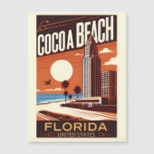 Cocoa Beach City Florida Küstenlinie Geschenke Magnetkarte (Vorderseite)